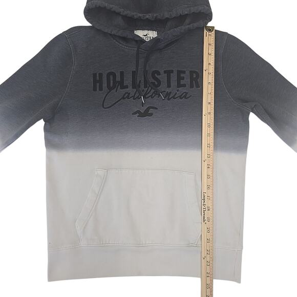 Hollister Men's Ombre Applique Logo Pullover Hoodie Sweatshirt Size Small Blue - Picture 6 of 10